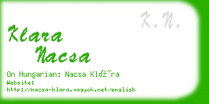 klara nacsa business card